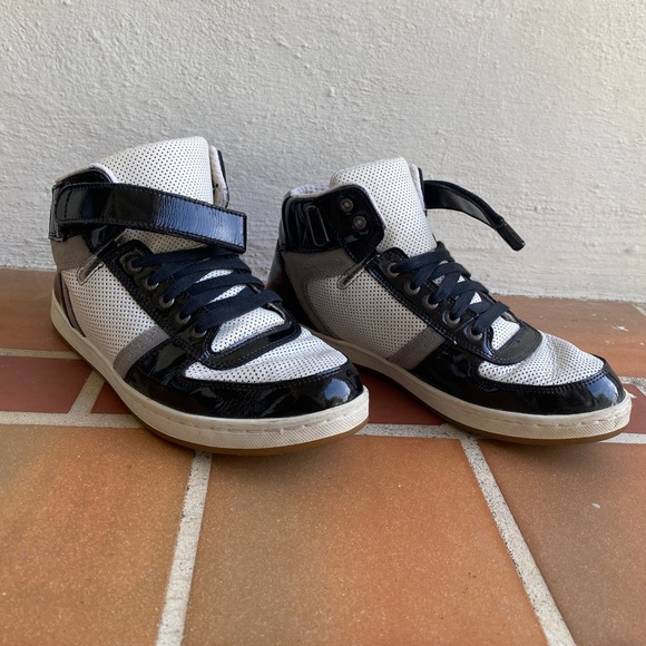 Jack and Jones Mens black/white/grey Leather High-Top Sneaker - Picture 2 of 5